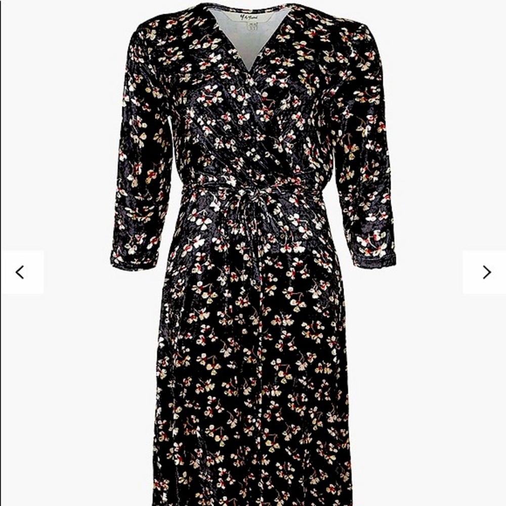 HP!💎 Yumi, Velvet Dress, Wrap Bodice, Floral, 8